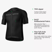 Заредете изображение във визуализатора на галерията – Rockbros 15120002005 short sleeve XXL cycling jersey - black
