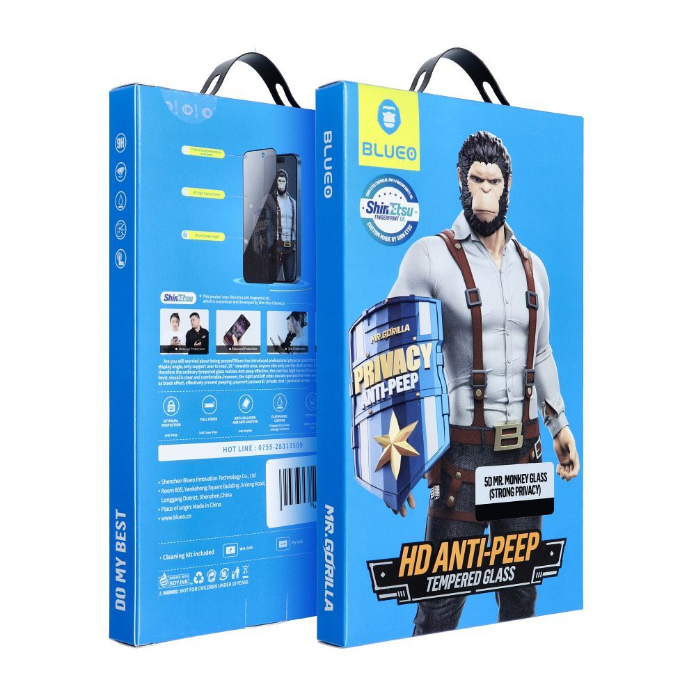 5D Mr. Monkey Glass - Apple iPhone 17 Air black (Strong Privacy)