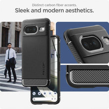 Заредете изображение във визуализатора на галерията – Spigen Rugged Armor case for Google Pixel 8 - matte black
