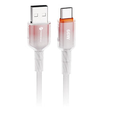 Заредете изображение във визуализатора на галерията – FORCELL F-ENERGY C352 cable USB A to Type C QC4.0 3A 66W Gradient 1 m white

