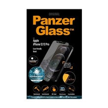 Заредете изображение във визуализатора на галерията – PanzerGlass E2E Microfracture Antibacterial Glass with Camera Protector for iPhone 12 / 12 Pro - With Black Frame
