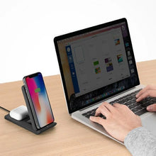 Заредете изображение във визуализатора на галерията – Uniq Vertex Duo 15W 2in1 induction charger - gray
