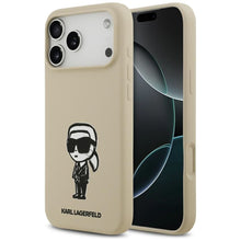 Заредете изображение във визуализатора на галерията – KARL LAGERFELD case for IPHONE 17 Pro Max compatible with MagSafe KLHMP17XSKIGROW (Silicone W/ KL Sketch &amp; Logo) brown
