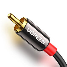 Заредете изображение във визуализатора на галерията – Ugreen AV116 10749 audio mini jack cable 3.5 mm (male) / 2RCA (male) 1m - black
