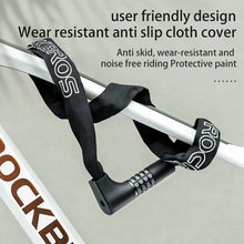 Заредете изображение във визуализатора на галерията – Rockbros 3230002001 bicycle lock with combination and key - black
