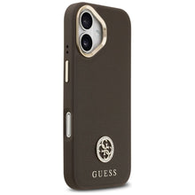 Заредете изображение във визуализатора на галерията – GUESS case for IPHONE 17 compatible with MagSafe GUHMP17SPGCRMDEW (PU W/ Grained Strass Logo) brown
