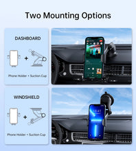 Заредете изображение във визуализатора на галерията – Choetech T203-F gravity car holder with 15W inductive charger for cockpit - black

