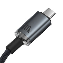 Заредете изображение във визуализатора на галерията – Baseus Crystal Shine CB000089 USB-C / USB-C USB3.2 cable 100W 20Gb 1.5m - black
