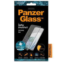 Заредете изображение във визуализатора на галерията – PanzerGlass E2E Microfracture antibacterial glass on OnePlus 9 Pro / 10 Pro / 11 - with black frame
