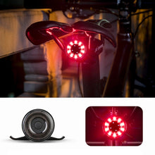 Заредете изображение във визуализатора на галерията – Rockbros Q1 rear bicycle light 7 colors LED + USB-C - USB-A cable - black
