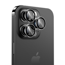 Заредете изображение във визуализатора на галерията – Benks Tempered glass Glass Warrior Lens Protector on camera for Iphone 15 Pro/15 Pro Max (lens 3 pieces) transparent
