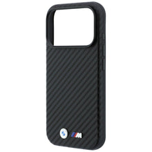 Заредете изображение във визуализатора на галерията – BMW case for IPHONE 18 Pro/17 Pro compatible with MagSafe (Carbon Metal Logo) black 
