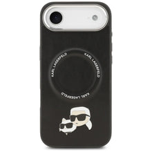 Заредете изображение във визуализатора на галерията – KARL LAGERFELD case for IPHONE 17 Air compatible with MagSafe KLHMP17MPSMLRKCK (PU K&amp;C PINS) black

