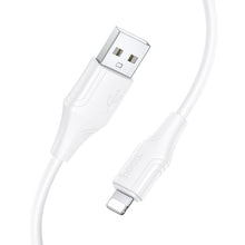Заредете изображение във визуализатора на галерията – Silicone Cable USB A to Lightning Hoco 2,4A 1 m X124 white
