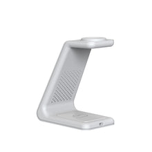 Заредете изображение във визуализатора на галерията – Tech-Protect A8 10W inductive charger in the form of a 3-in-1 stand for a smartphone / headphones / smartwatch - white
