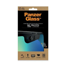 Заредете изображение във визуализатора на галерията – PanzerGlass E2E Microfracture Antibacterial Glass with Camera Protector for iPhone 13 / 13 Pro - with Black Frame
