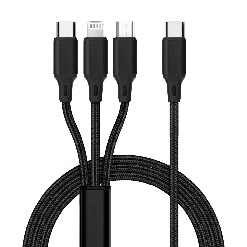 Кабел 3в1 Type C към Lightning / Type C / Micro USB 2,4A C171 1,2 м черен