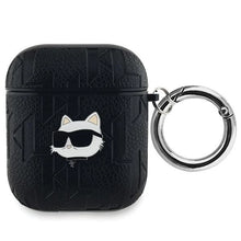 Заредете изображение във визуализатора на галерията – Karl Lagerfeld Monogram Choupette Head case for AirPods 1 / 2 - black

