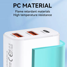 Заредете изображение във визуализатора на галерията – Wozinsky CWCUCW 30W USB-C / 2 x USB-A wall charger - white
