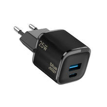 Заредете изображение във визуализатора на галерията – Phone charger Blue Star Nano GaN USB C + USB A QC4.0 PD 3A 25W VT-331 black
