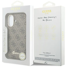 Заредете изображение във визуализатора на галерията – GUESS case for IPHONE 17 compatible with MagSafe GUHMP17S5P4FWMSW (PU FW 4G Script) brown
