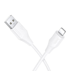 Silicone Cable USB A to Lightning Hoco 2,4A 1 m X124 white