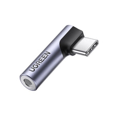 Заредете изображение във визуализатора на галерията – Ugreen AV154 80384 USB-C adapter (male) angled / mini jack 3.5mm (female) - gray
