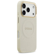 Заредете изображение във визуализатора на галерията – GUESS case for IPHONE 17 Pro compatible with MagSafe GUHMP17LPSAMSECE (PU W/ Peony Hot Stamp) beige
