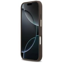 Заредете изображение във визуализатора на галерията – GUESS case for IPHONE 17 compatible with MagSafe GUHMP17SPGCRMDEW (PU W/ Grained Strass Logo) brown
