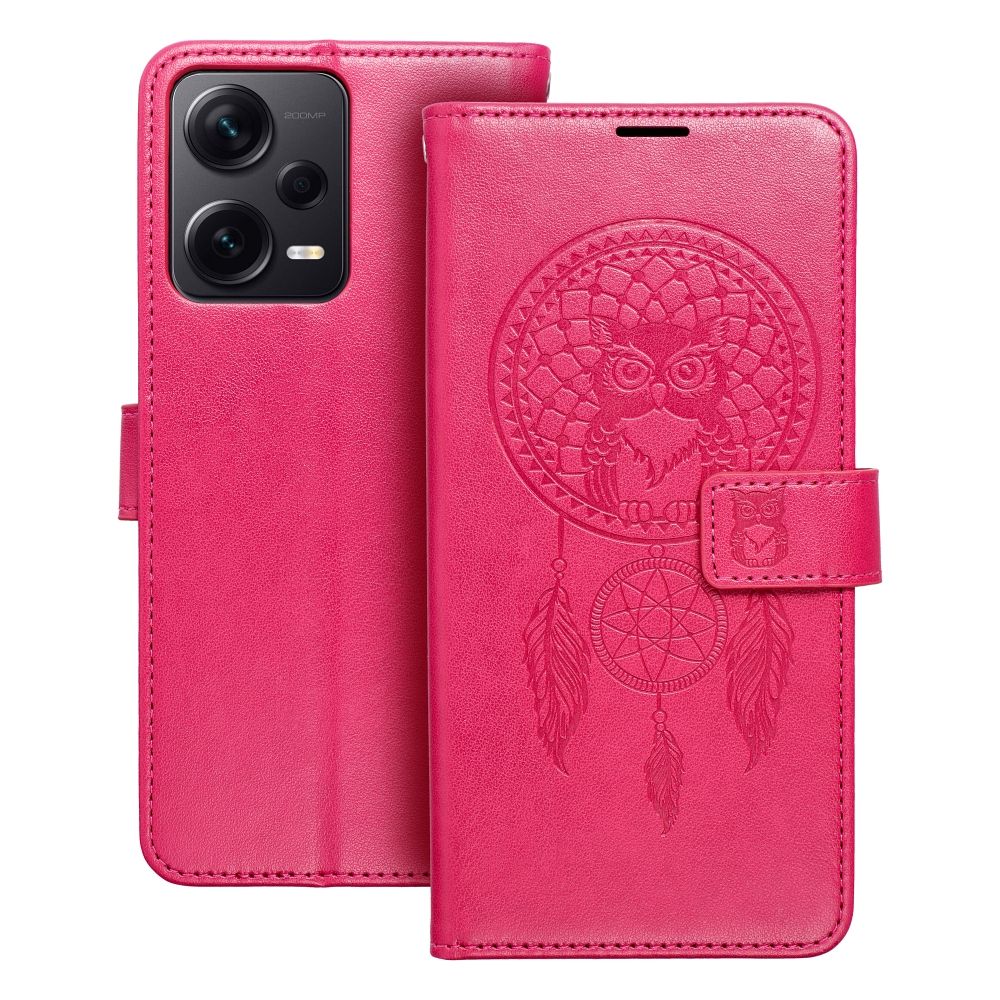 Калъф тип книга MEZZO за XIAOMI Redmi Note 12 Pro 5G dreamcatcher магента