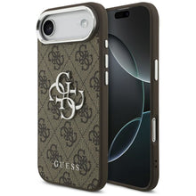 Заредете изображение във визуализатора на галерията – GUESS case fir IPHONE 17 Air GUHCP17MP4G4SMCW (4G PU Leather Case with Big 4G AND Classic Logo and Silver Metal Camera Frame) brown
