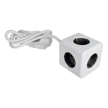 Заредете изображение във визуализатора на галерията – Power strip cube 5 sockets max 3680W with 1,4m power cable E03 white
