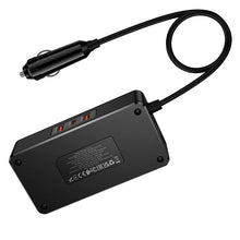 Заредете изображение във визуализатора на галерията – Smart dual car inverter charger Hoco 2 lighter ports max 200W PD66W/1C2A Z66 black
