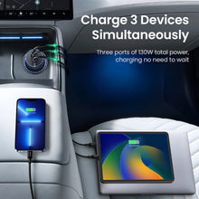 Заредете изображение във визуализатора на галерията – Ugreen CD293 car charger 2x USB-C PD and 1x USB-A 130W - black
