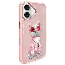 Заредете изображение във визуализатора на галерията – NIMMY case GLASSES COOL CAT for IPHONE 16 pink
