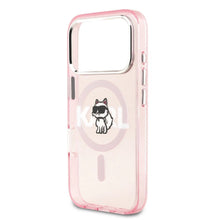 Заредете изображение във визуализатора на галерията – KARL LAGERFELD case for IPHONE 17 Pro compatible with MagSafe KLHMP17LHGCHGKBP (IML Choupette Sketch Logo) pink
