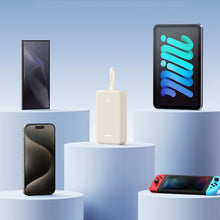 Заредете изображение във визуализатора на галерията – Ugreen PB505 Powerbank 20000mAh 22.5W USB-C USB-A Built-in USB-C Cable - White
