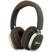 Заредете изображение във визуализатора на галерията – Wireless headphones Guess ENC Rectangle Metal Script brown
