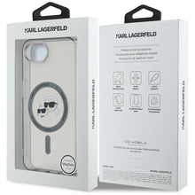 Заредете изображение във визуализатора на галерията – KARL LAGERFELD case for IPHONE 16e (SE 4 2025) compatible with MagSafe KLHMPSE4HLSKCK (IML Metal KC Heads) black
