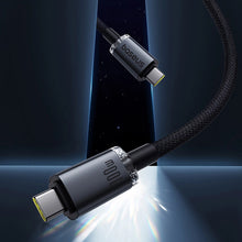 Заредете изображение във визуализатора на галерията – Baseus Crystal Shine CB000089 USB-C / USB-C USB3.2 cable 100W 20Gb 1.5m - black
