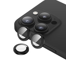 Заредете изображение във визуализатора на галерията – Benks Tempered glass Glass Warrior Lens Protector on camera for Iphone 15 Pro/15 Pro Max (lens 3 pieces) black
