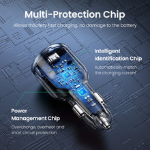 Заредете изображение във визуализатора на галерията – Ugreen CD293 car charger 2x USB-C PD and 1x USB-A 130W - black
