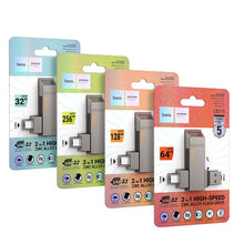 Заредете изображение във визуализатора на галерията – HOCO pendrive USB A + USB C UD15 128GB USB3.2
