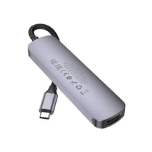 Заредете изображение във визуализатора на галерията – Adapter HUB 6in1 (HDTV+USB 3.0+USB 2.0+SD+TF+PD) USB-C Hoco HB28 black
