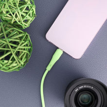 Заредете изображение във визуализатора на галерията – FORCELL F-ENERGY C342 cable USB A to Type C QC4.0 3A 66W Silicone 1 m green
