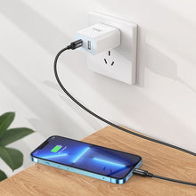 Заредете изображение във визуализатора на галерията – Cable USB C to Lightning Hoco PD 27W 2 m X89 black
