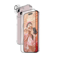 Заредете изображение във визуализатора на галерията – PanzerGlass Bundle 3in1 set transparent case + foil + camera cover for iPhone 15 Plus
