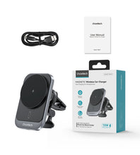 Заредете изображение във визуализатора на галерията – Choetech T206-F car holder with inductive charger up to 15W - black
