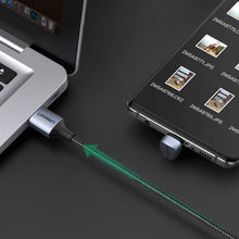 Заредете изображение във визуализатора на галерията – Ugreen nylon angled cable USB - USB Type C cable 2 m 3 A 18 W Quick Charge AFC FCP for gamers gray (70315)

