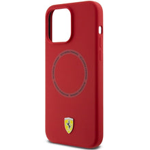 Заредете изображение във визуализатора на галерията – Ferrari Silicone Printed Ring MagSafe case for iPhone 15 Pro Max - red
